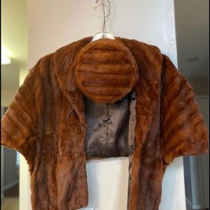 Mink Pillbox & Shawl
